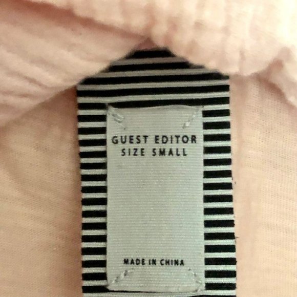 Guest Editor for Anthropologie Pink Cotton Gauze and Lace Top - S - Picture 12 of 12